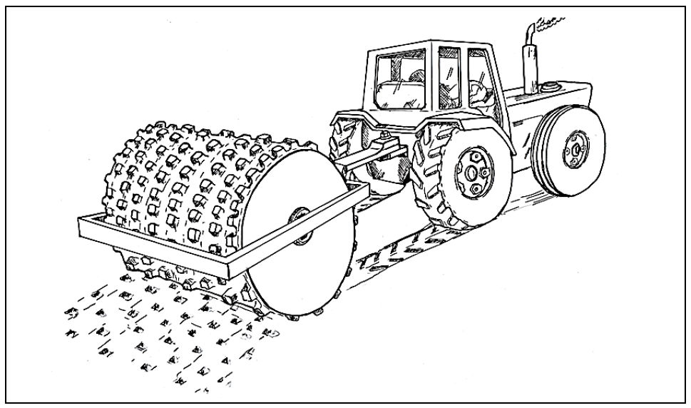 A Tractor Drawn Sheepsfoot Roller